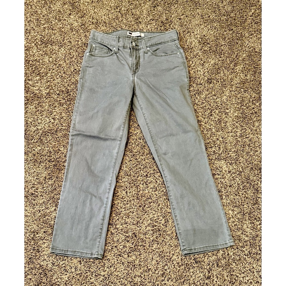 Levi's Women's Mid Rise Skinny Jeans Size 28 Olive Green Khaki White Tab